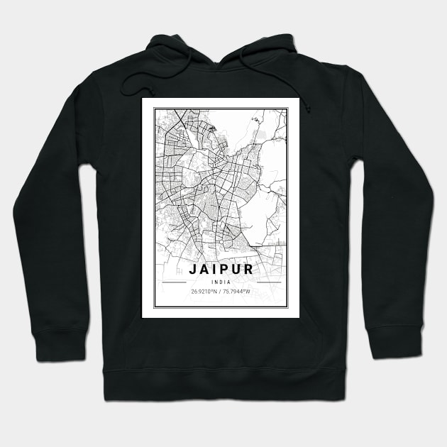 Jaipur Light City Map Hoodie by tienstencil